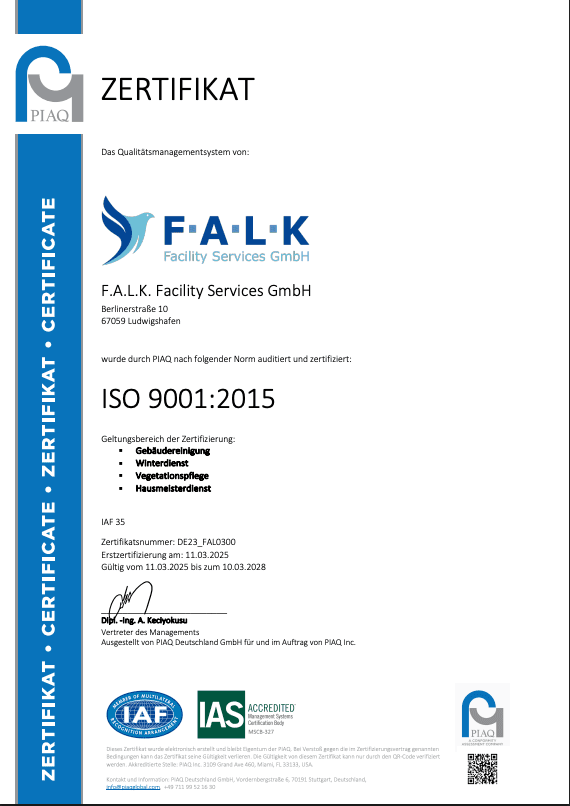 ISO 9001:2008 Zertifikat